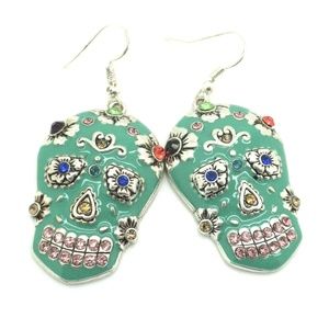 Sugar Skull Crystal Earrings